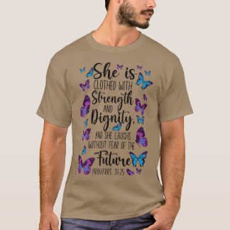T-shirt Citation de la Bible chrétienne Proverbes papillon