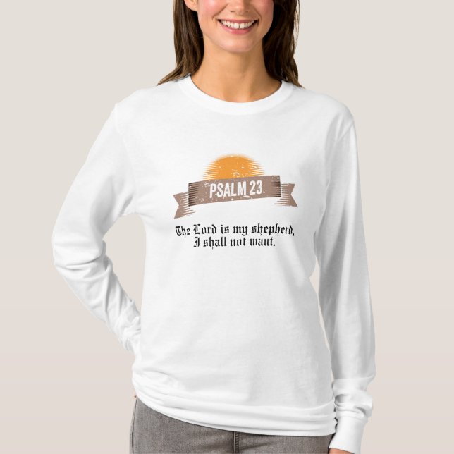 T-shirt Citation de la Bible du Psaume 23 (Devant)