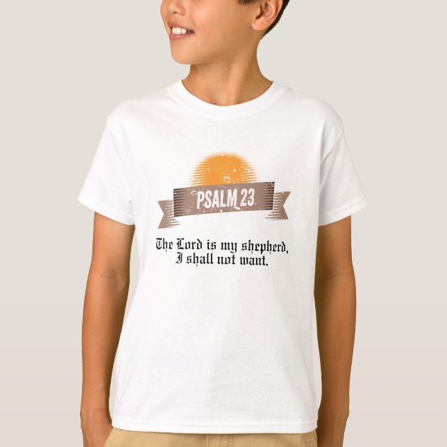 T-shirt Citation de la Bible du Psaume 23 (Devant)