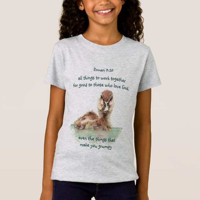 T-Shirt Citation de la Bible Inspirationnelle Rom 8:28 Tra (Devant)