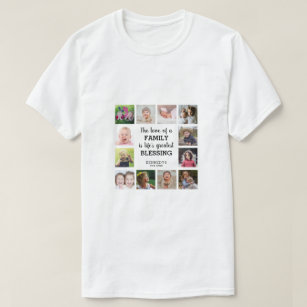 T-shirt Citation De La Famille 12 Collage De Photos