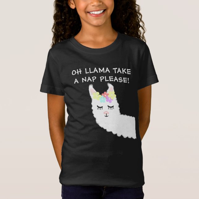 T-Shirt Citation de la petite fille Llama (Devant)