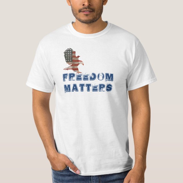 T-shirt Citation de l'aigle patriotique avec liberté (Devant)