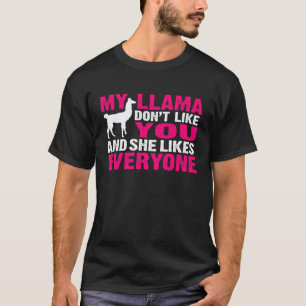 T-shirt Citation de lama Mon lama ne t'aime pas