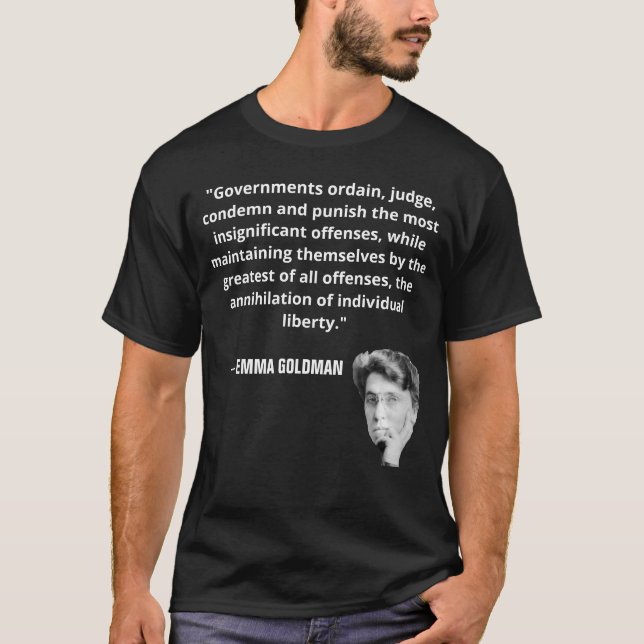 T-shirt Citation de Liberty Individuelle Emma Goldman (Devant)