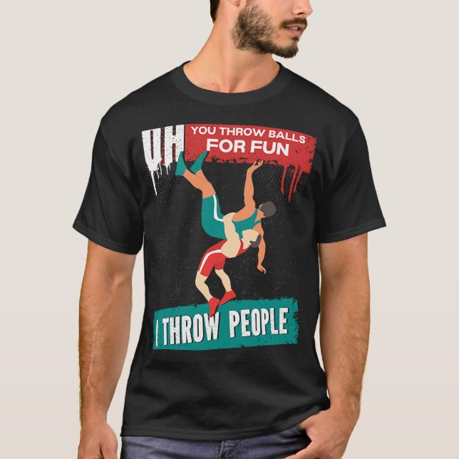 T-shirt Citation De Lutte Vous Jetez Des Boules Pour Amusa (Devant)