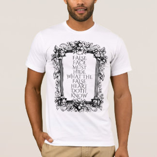 T-shirt Citation de Macbeth Art - "La fausse face doit cac