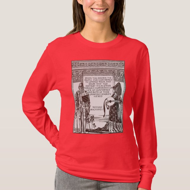 T-shirt Citation de Machiavel sur le contrôle des armes (Devant)