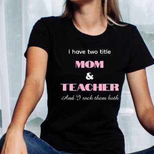 T-shirt Citation de maman enseignante personnalisée, fête 