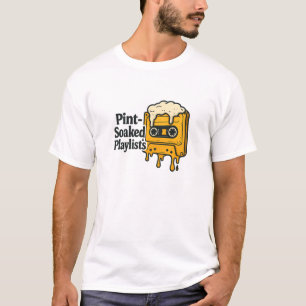 T-shirt Citation de musique de cassette de bière en train