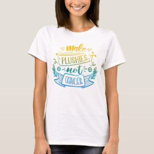 T-shirt Citation de paix de dégradé bleu jaune pour les fa