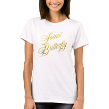 Citation de papillon social Faux Gold Foil Métalli
