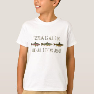 T-shirt Citation de pêche à la truite arc-en-ciel brune