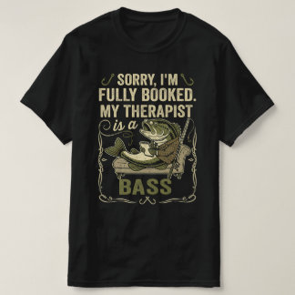 T-shirt Citation de pêche drôle Mon thérapeute est un bar