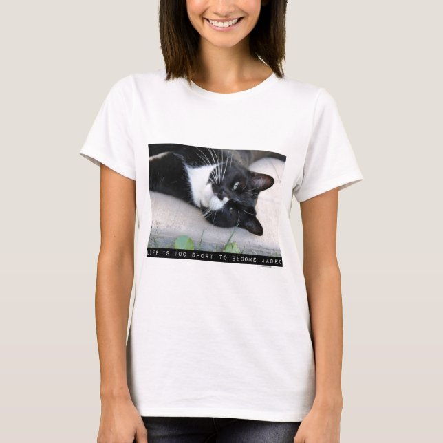 T-shirt Citation De Photo De Chat Motivationnelle Non Jade (Devant)