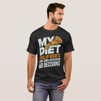 T-shirt Citation De Pizza Drôle - Mes Regrets De Régime