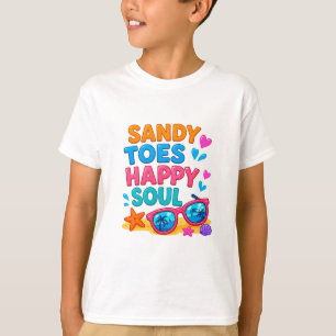 T-shirt 🌞 Citation de plage d'été pour enfants heureux 🍉