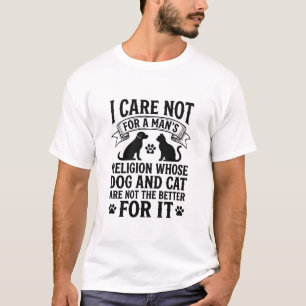 T-shirt Citation de religion de chien de chat vintage Conc