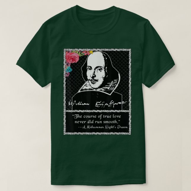 T-shirt Citation de rêve pour les nuits d'été de Shakespea (Design devant)