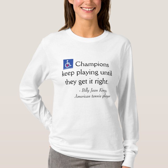 T-shirt - Citation de roi/star du tennis de Billie Jean (Devant)