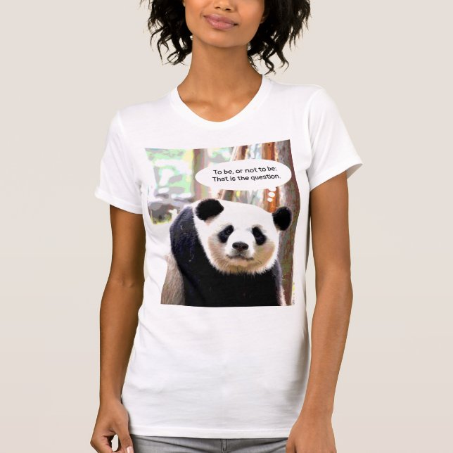 T-shirt Citation de Shakespeare Panda Bear Elegant Women's (Devant)