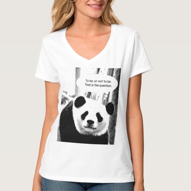 T-shirt Citation de Shakespeare Panda Bear V-Neck féminin (Devant)