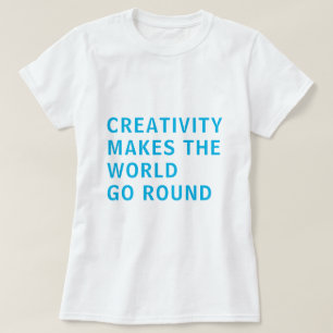 T-shirt Citation de Slogan Créativité Typographie Bleue