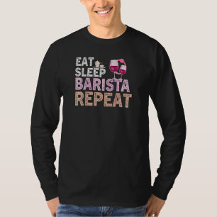 T-shirt Citation de vin de café pour femmes Barista Cool C