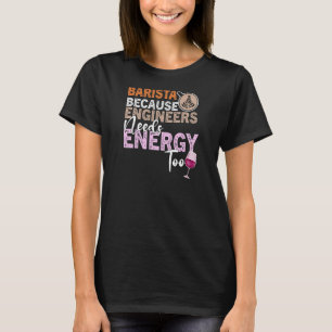 T-shirt Citation de vin de café pour femmes Barista Cool C