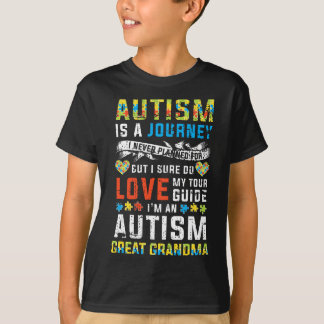 T-shirt Citation de voyage de grand-mère Autisme féminin