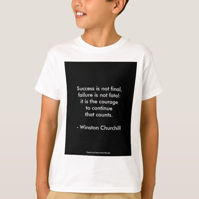 T-shirt Citation de Winston Churchill; Succès 2.0 (Devant)