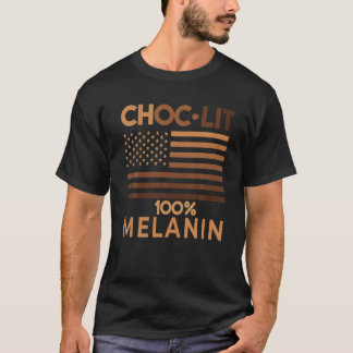 T-shirt Citation D'Histoire Noire Drôle, Melanine Lit Choc