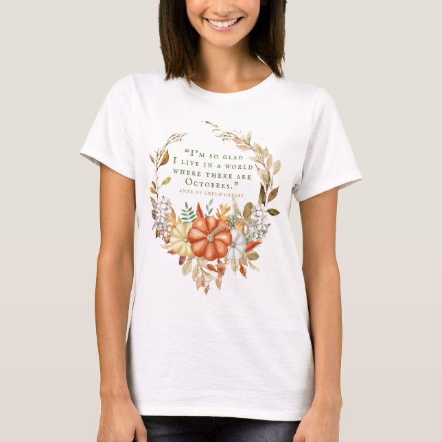 T-shirt Citation d'octobre d'Anne of Green Gables | Chemis (Devant)