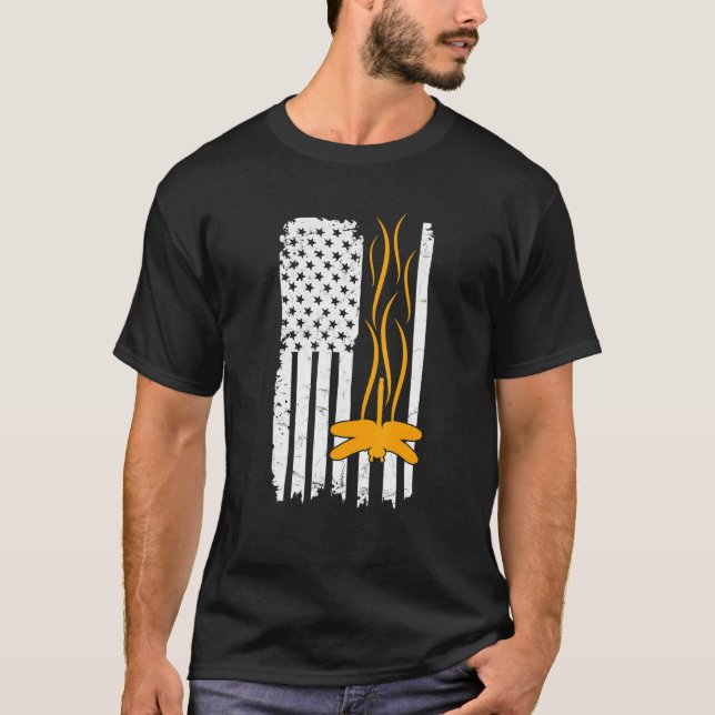T-shirt Citation Dragon Fly Pour Un Entomologue Patriotiqu (Devant)