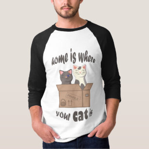 T-shirt Citation drôle Accueil est où est votre chat