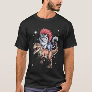 T-shirt Citation drôle Chat glamour chevauchant T Rex Étin