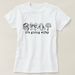 T-shirt Citation drôle d'icônes mignonnes de femme mariée
