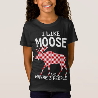 T-Shirt Citation Drôle J'Aime Moose Xmas Party Et Peut-Êtr