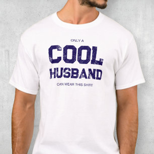 T-shirt Citation Drôle Typographie Bleue Humour Mari Cool