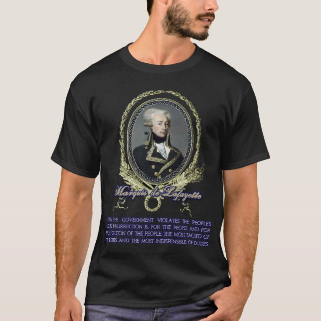 T-shirt Citation du marquis De Lafayette sur (Devant)