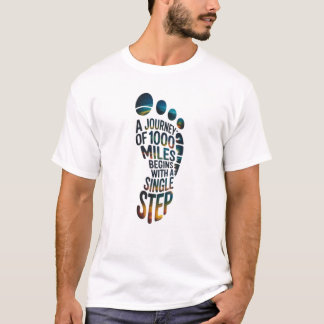 T-shirt Citation d'un voyage de 1000 milles