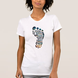T-shirt Citation d'un voyage de 1000 milles