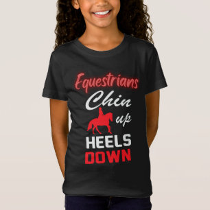 T-Shirt Citation équitation équestre en Police rouge et bl