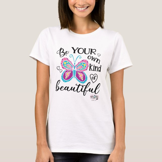 T-shirt Citation inspirante de la petite fille à papillon (Devant)