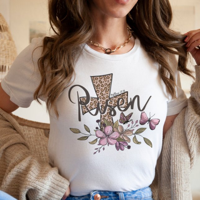 T-shirt Citation léopard de la Croix chrétienne de Pâques (Créateur téléchargé)