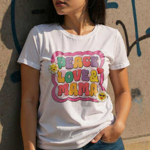 T-shirt Citation Maman Rétro Groovy Typographie Fête des M