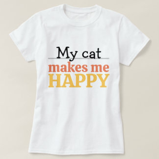 T-shirt Citation "Mon Chat Me Rend Heureux" Couleur Modern