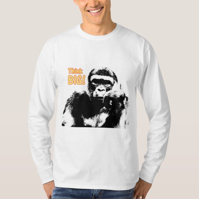 T-shirt Citation Motivationnelle Gorilla Pop Art Élégant M (Devant)