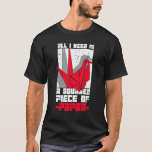 T-shirt Citation papier pliant Origami pour une grue en pa