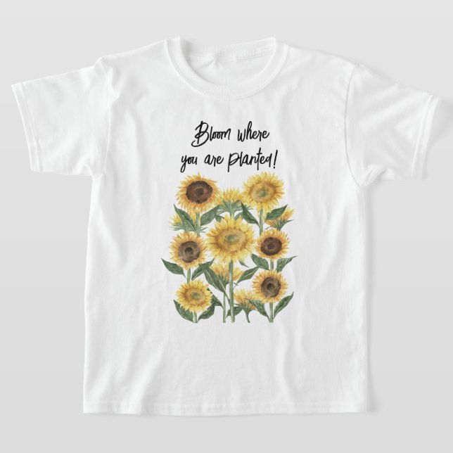 T-shirt Citation personnalisée de fleurs de tournesol (Poser)